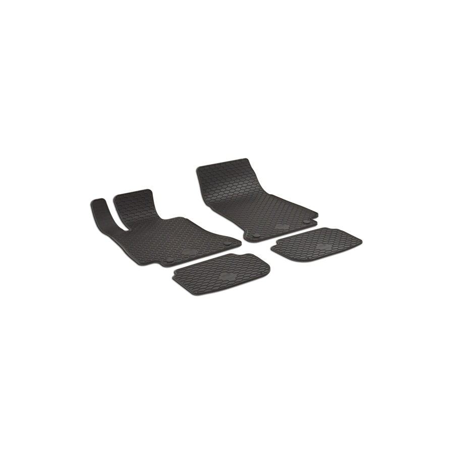 WALSER 50829 Floor mat set suitable for MERCEDES-BENZ E-Class Coupe (C238) Elastomer, Front and Rear, Quantity: 4, Black