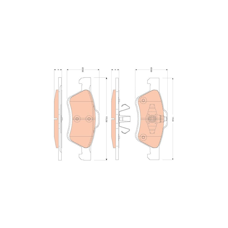 TRW Gdb1752 Brake Pad Set Not Prepared For Wear Indicator