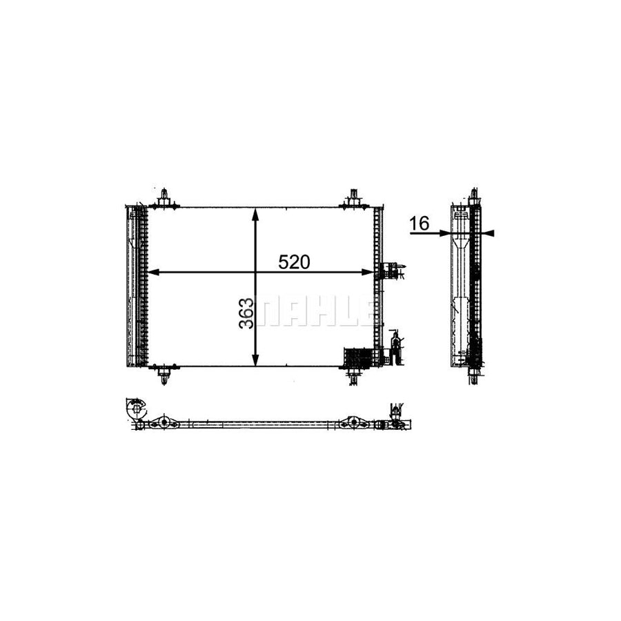 MAHLE ORIGINAL AC 323 000P Air conditioning condenser with dryer