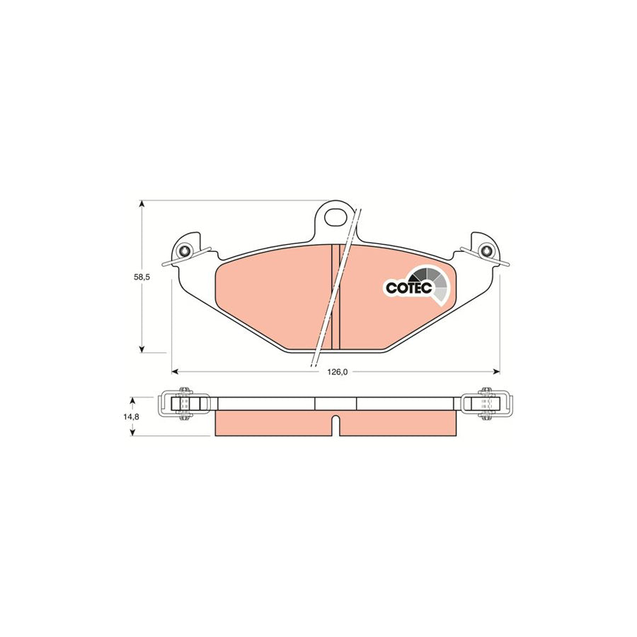 TRW Cotec Gdb1041 Brake Pad Set Not Prepared For Wear Indicator