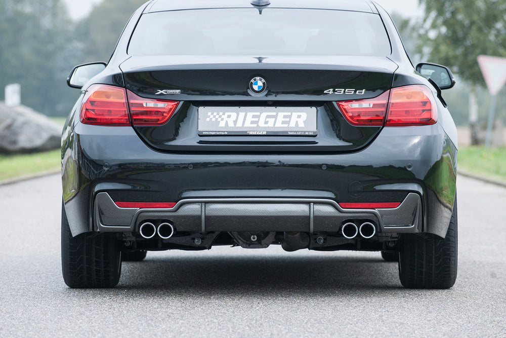 Rieger 00099268 BMW 4 Series F32 F33 F36 Rear Diffuser for Twin Tailpipe Left & Right - Carbon-Look