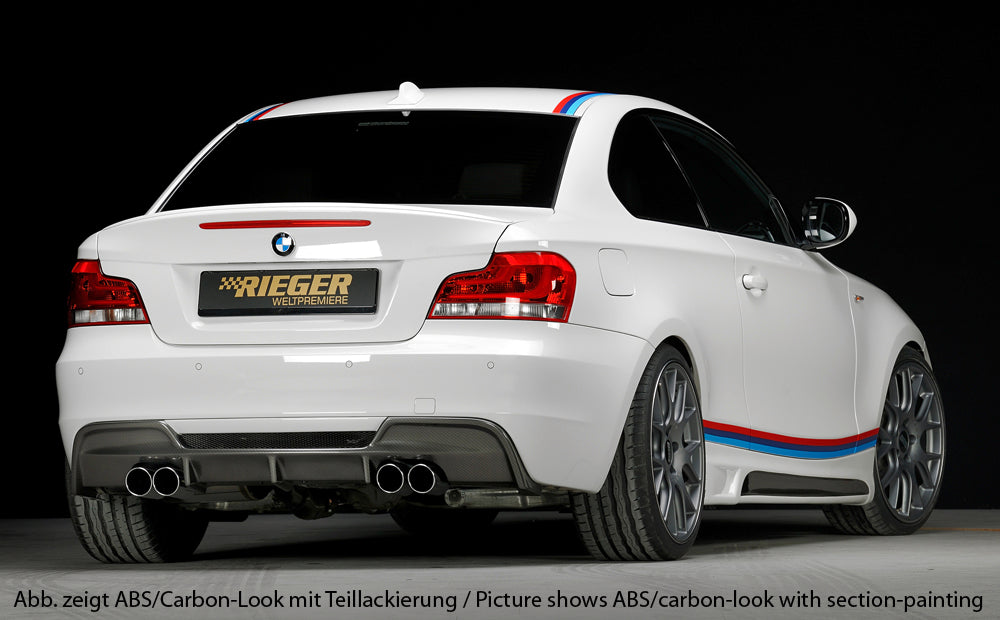 Rieger 00088025 BMW 1 Series E82 E88 Rear Diffuser for Twin Tailpipe Left & Right - Glossy Black