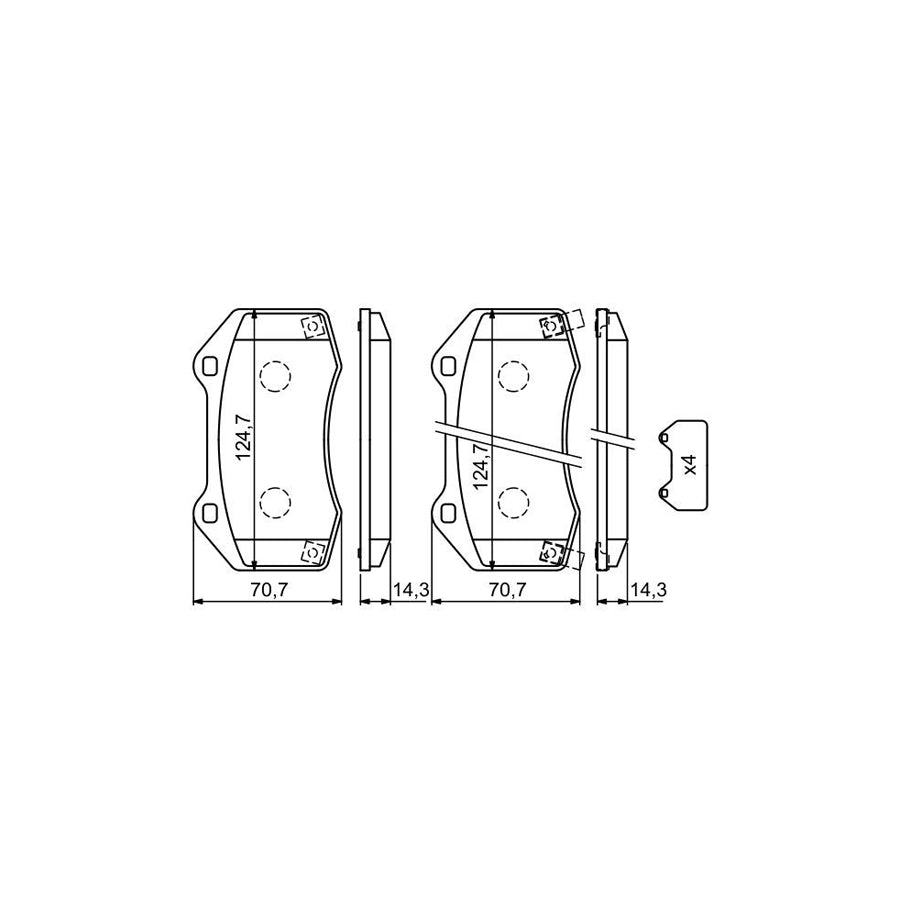 Bosch 0986494718 Brake Pad Set With Acoustic Wear Warning With Anti Squeak Plate BP1733