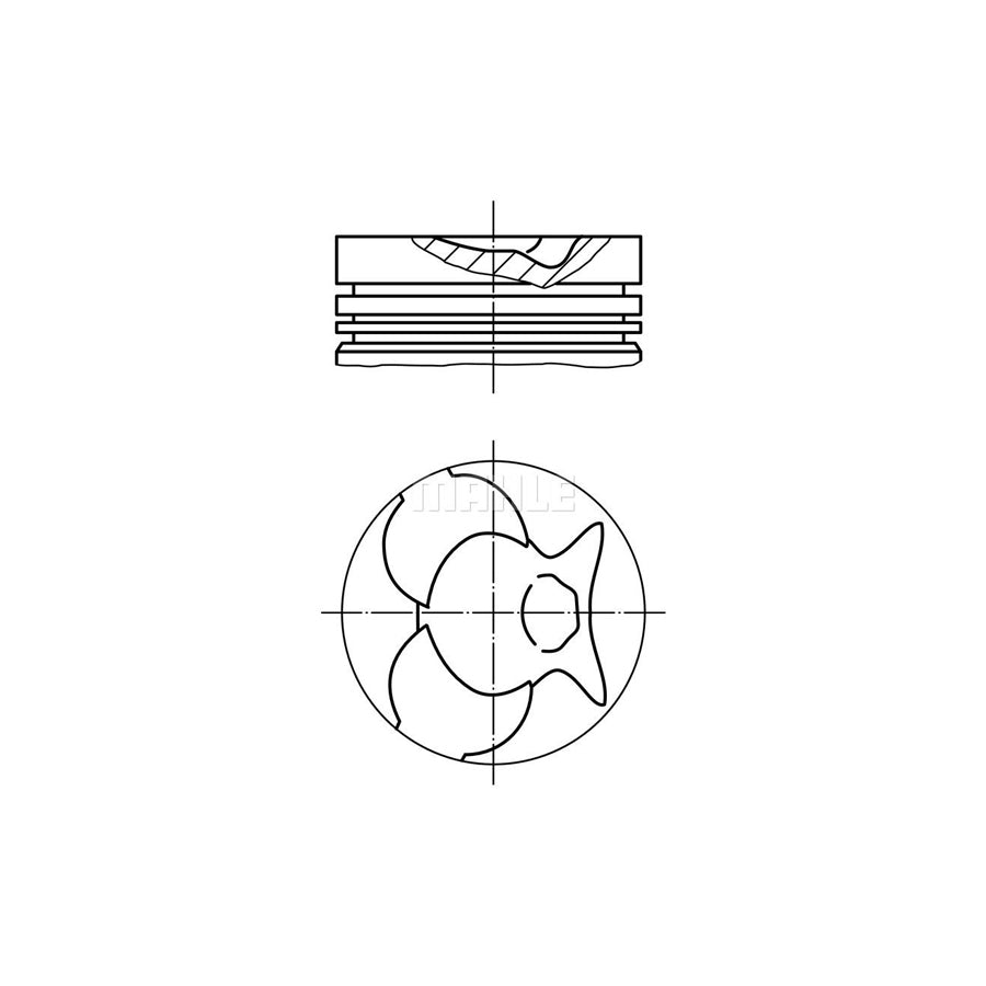 MAHLE ORIGINAL 007 58 02 Piston 80,6 mm, with piston rings, without cooling duct