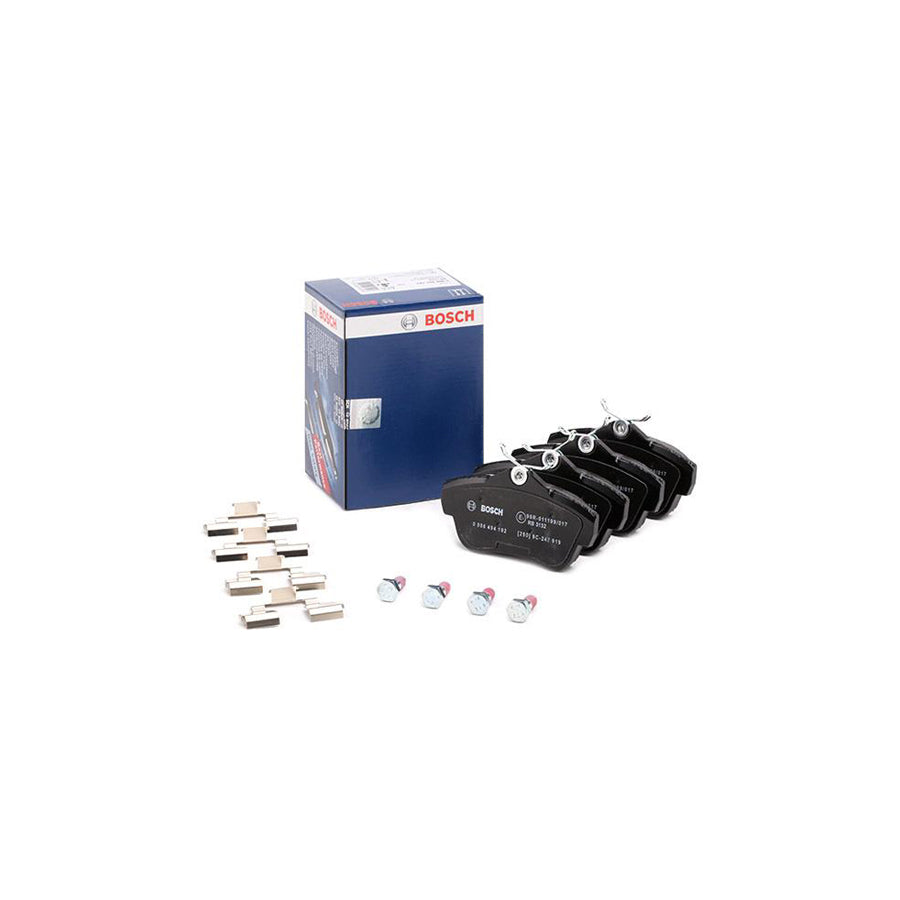 Bosch 0986494192 Brake Pad Set With Anti Squeak Plate With Bolts Screws With Accessories With Spring BP1102
