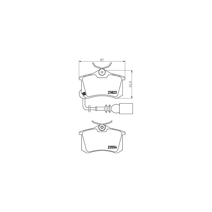 Hella 8DB 355 010 781 Brake Pad Set Incl Wear Warning Contact With Brake Caliper Screws