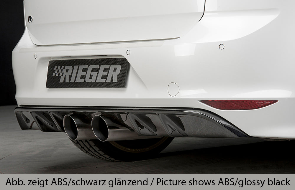 Rieger 00099275 VW Mk7 Golf R Rear Diffuser for Twin Tailpipe Centre - Carbon-Look