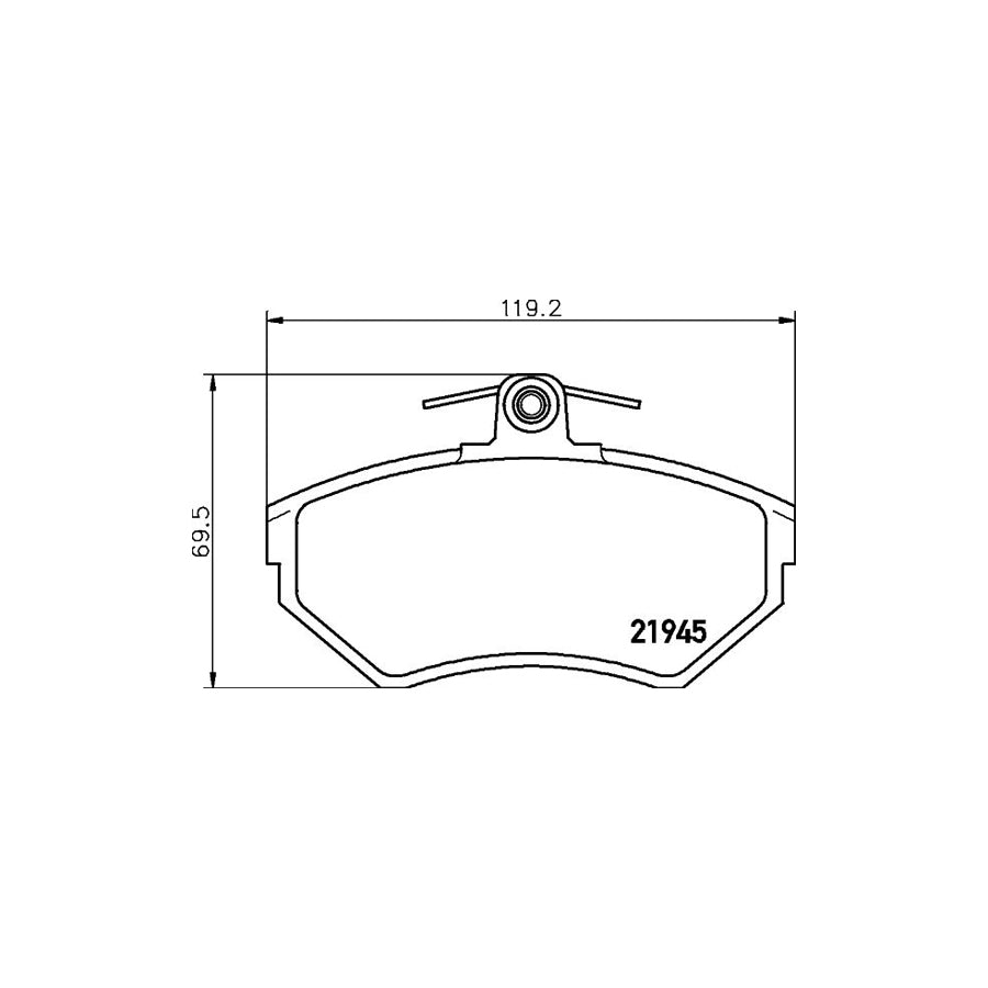 Hella 8DB 355 018 251 Brake Pad Set Not Prepared For Wear Indicator With Brake Caliper Screws