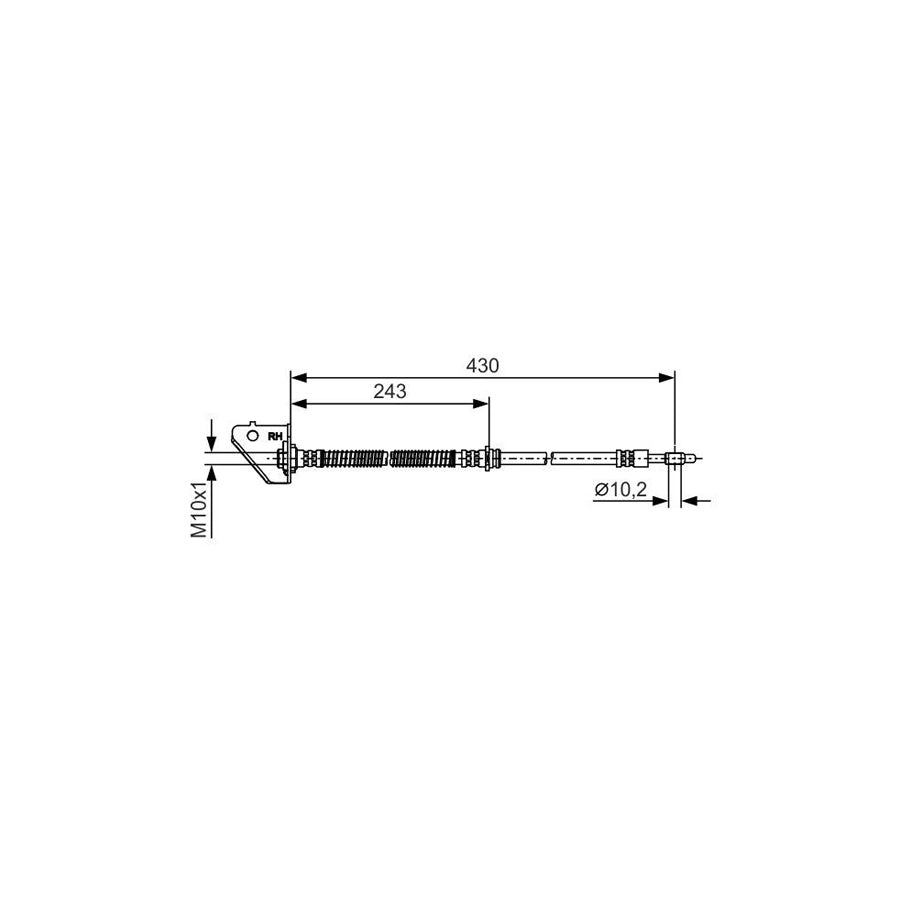 BOSCH 1 987 481 B30 Brake Hose for HYUNDAI Tucson JM 430Mm M10X1