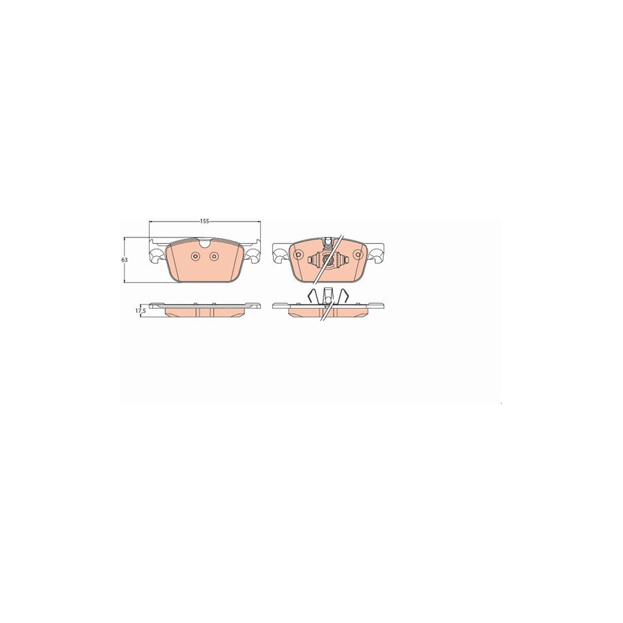 TRW Gdb2221 Brake Pad Set Prepared For Wear Indicator