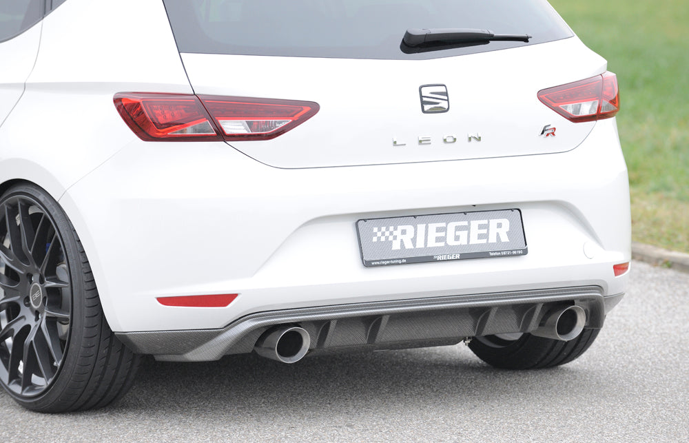 Rieger 00099274 SEAT 5F Leon Rear Diffuser for Sport Tailpipe Left & Right - Carbon-Look