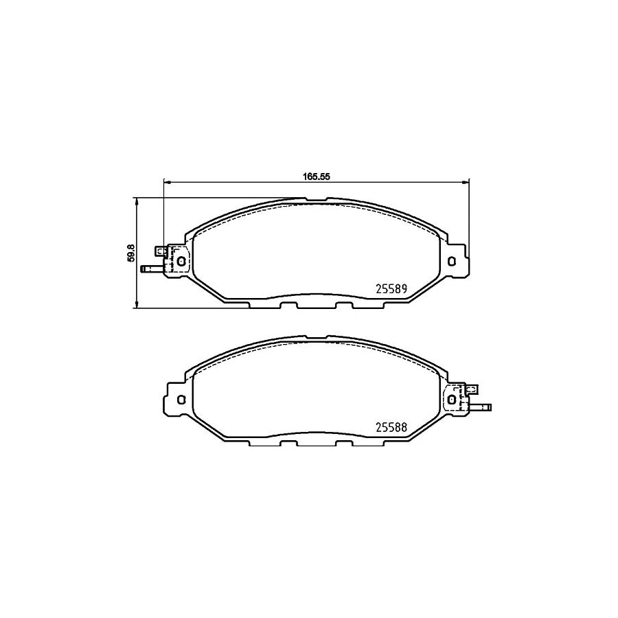 Hella 8DB 355 025 101 Brake Pad Set Not Prepared For Wear Indicator