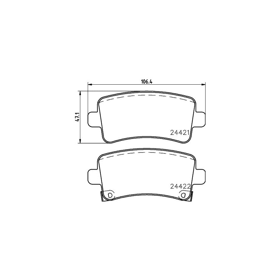 Hella 8DB 355 012 991 Brake Pad Set With Acoustic Wear Warning With Accessories