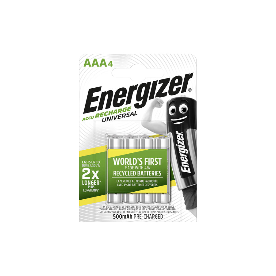 Energizer AAA 500 mAh Accu Recharge extreme (Card of 4) | Duco Car Parts UK Car Parts