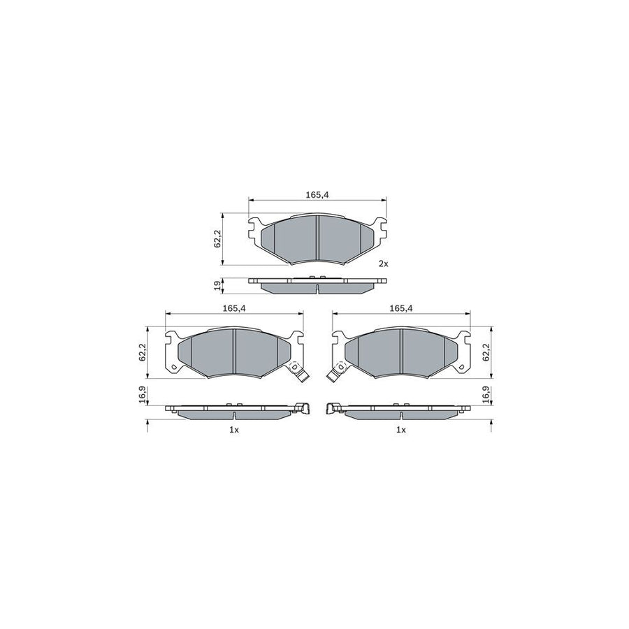 Bosch 0986424892 Brake Pad Set With Acoustic Wear Warning With Anti Squeak Plate With Mounting Manual BP2521