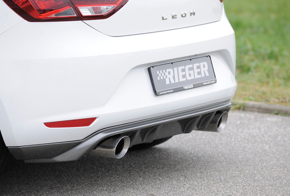 Rieger 00099274 SEAT 5F Leon Rear Diffuser for Sport Tailpipe Left & Right - Carbon-Look
