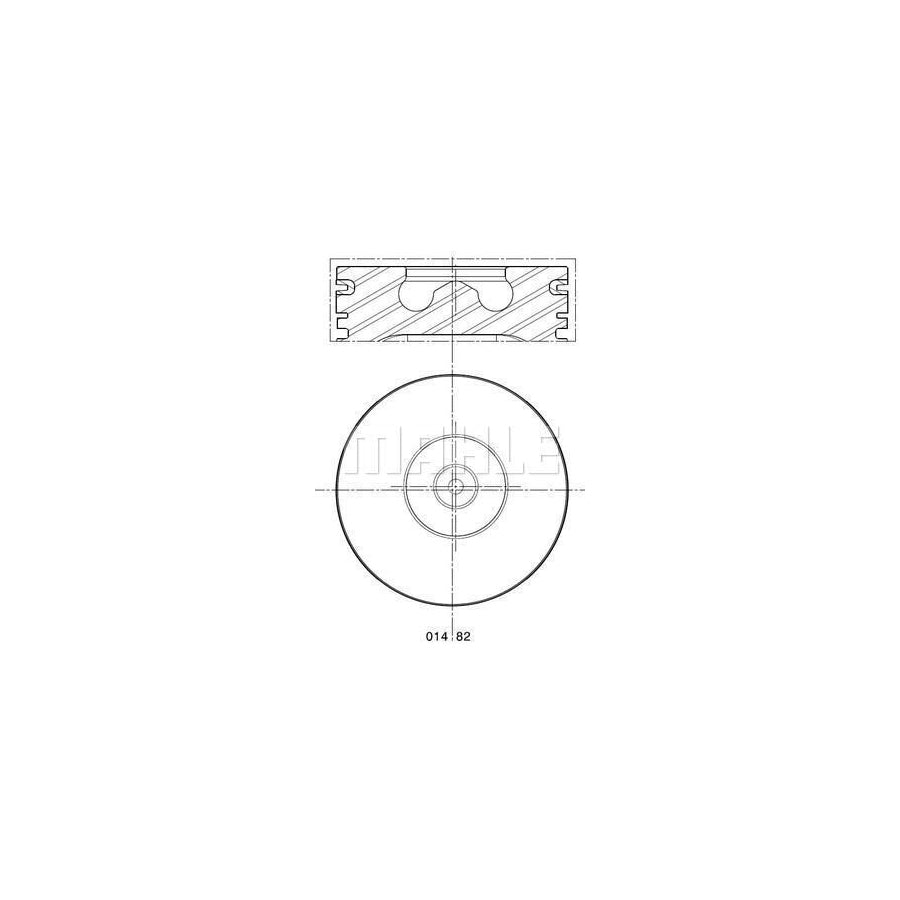 MAHLE ORIGINAL 014 82 00 Piston for FORD TRANSIT 93,67 mm, with piston ring carrier, without cooling duct