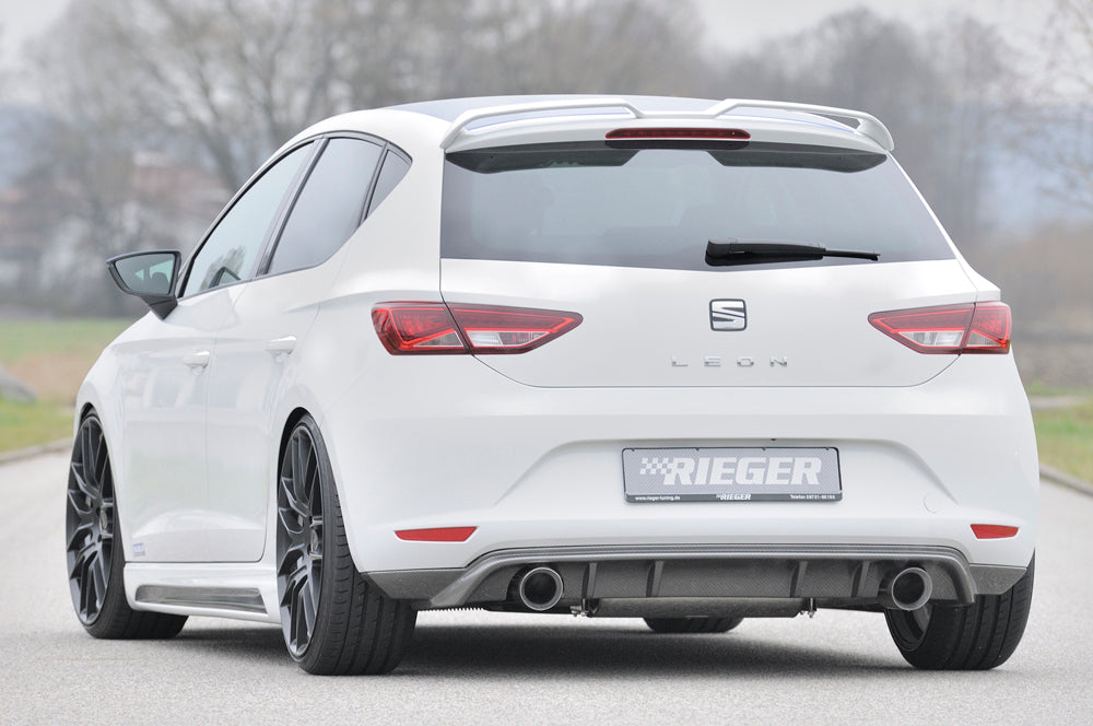 Rieger 00099274 SEAT 5F Leon Rear Diffuser for Sport Tailpipe Left & Right - Carbon-Look