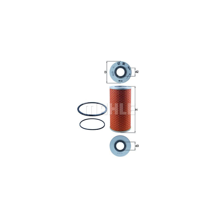 MAHLE ORIGINAL KL 12 OF Fuel filter In-Line Filter