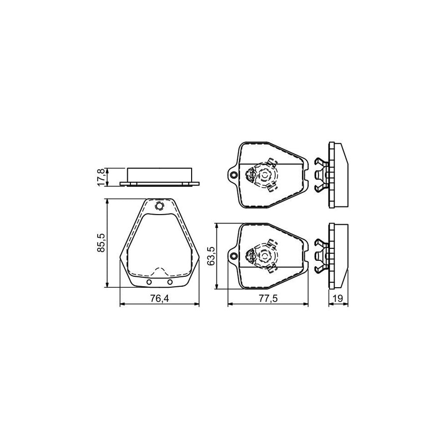 Bosch 0986494215 Brake Pad Set For Audi A4 With Anti Squeak Plate With Mounting Manual BP1151
