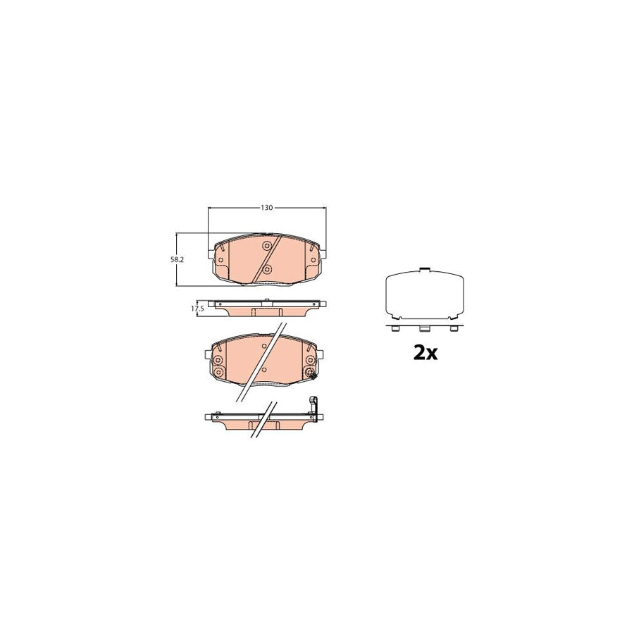 TRW Gdb2192 Brake Pad Set With Acoustic Wear Warning With Accessories