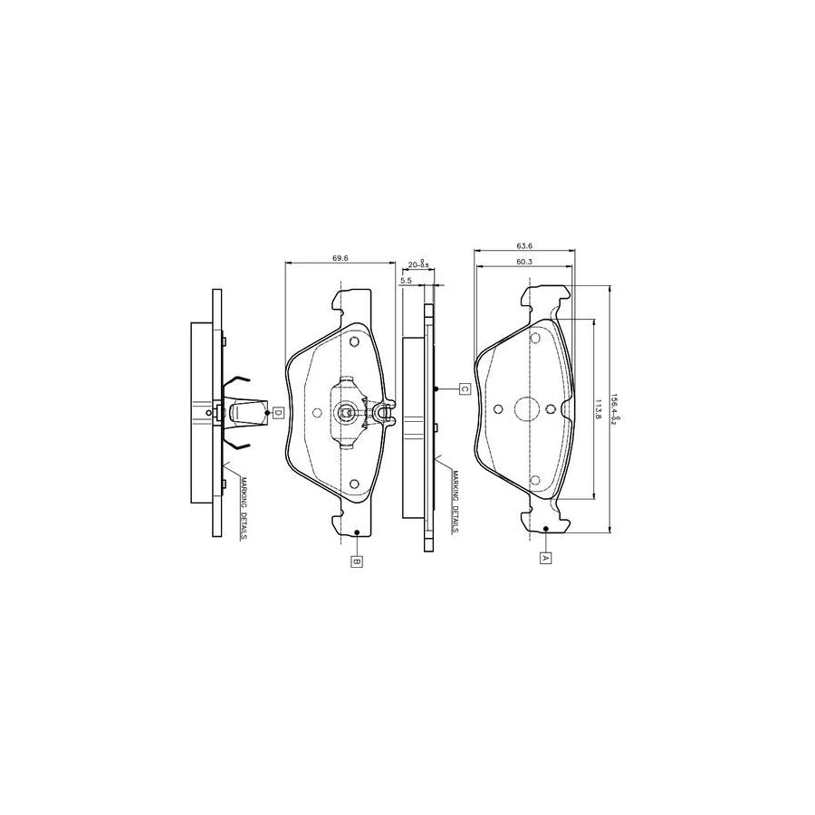 Bosch 0986Tb2034 Brake Pad Set Excl Wear Warning Contact With Accessories