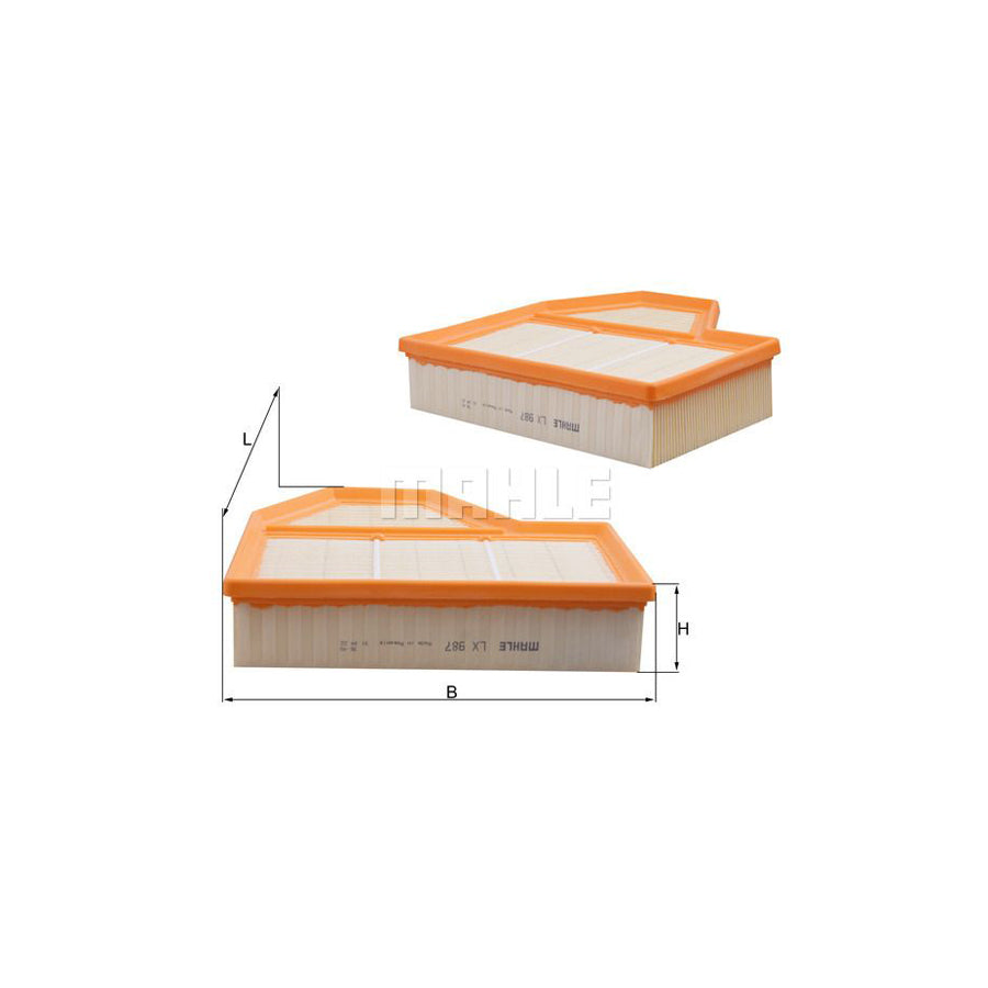 MAHLE ORIGINAL LX 987 Air Filter Filter Insert