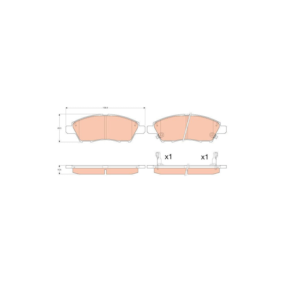 TRW Gdb3613 Brake Pad Set For Nissan Tiida Saloon Sc11X With Acoustic Wear Warning