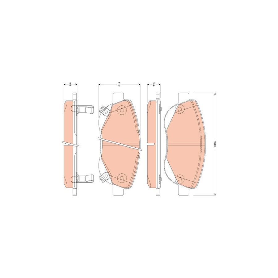 TRW Gdb3511 Brake Pad Set With Acoustic Wear Warning With Accessories