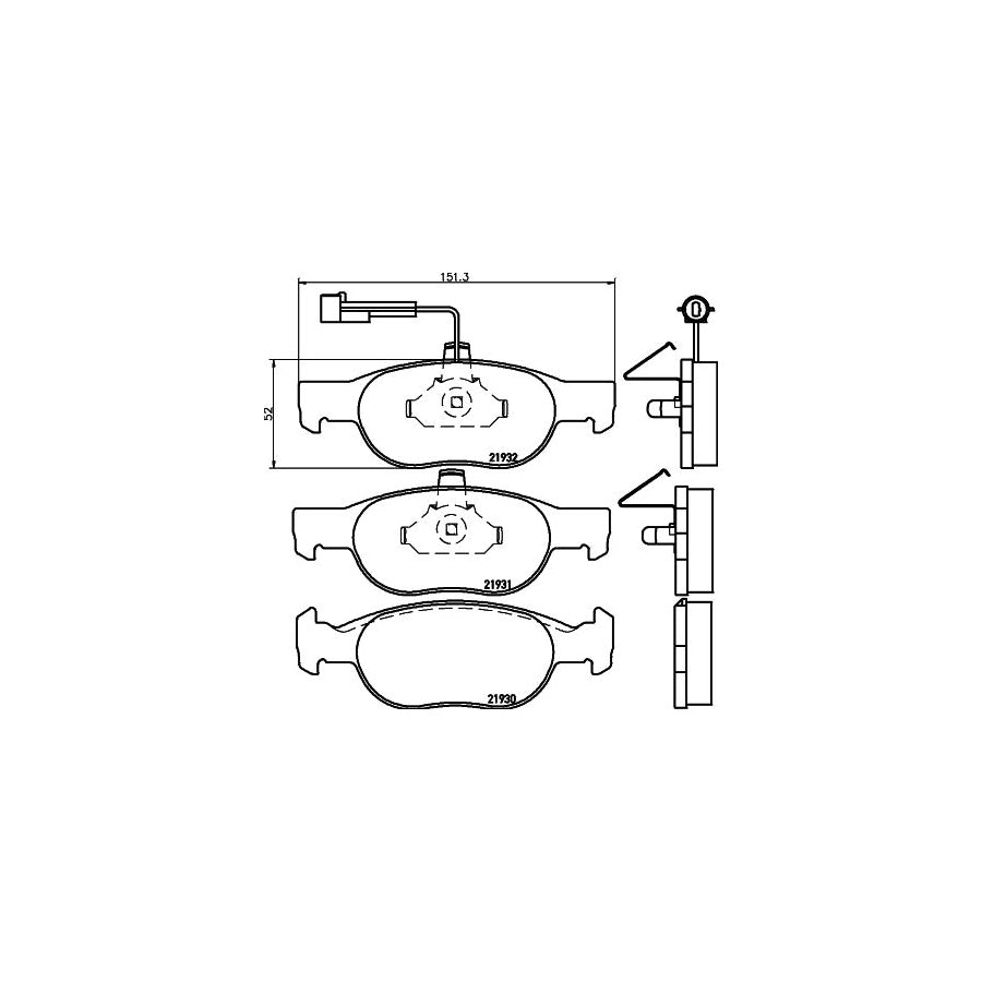 Hella 8DB 355 007 921 Brake Pad Set With Integrated Wear Warning Contact