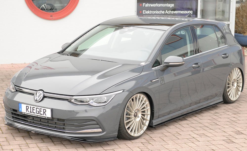 Rieger 00088212 Seat, VW 5F Leon & Mk7 Mk8 Golf Right Side Skirt Splitter (Inc. Leon Cupra/FR & Mk7 Mk8 Golf GTD/GTE/GTI/R) - Glossy Black