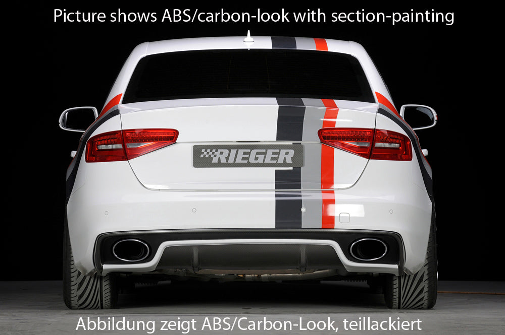 Rieger 00088027 Audi B8 B81 Rear Diffuser (A4 & S4) - Glossy Black