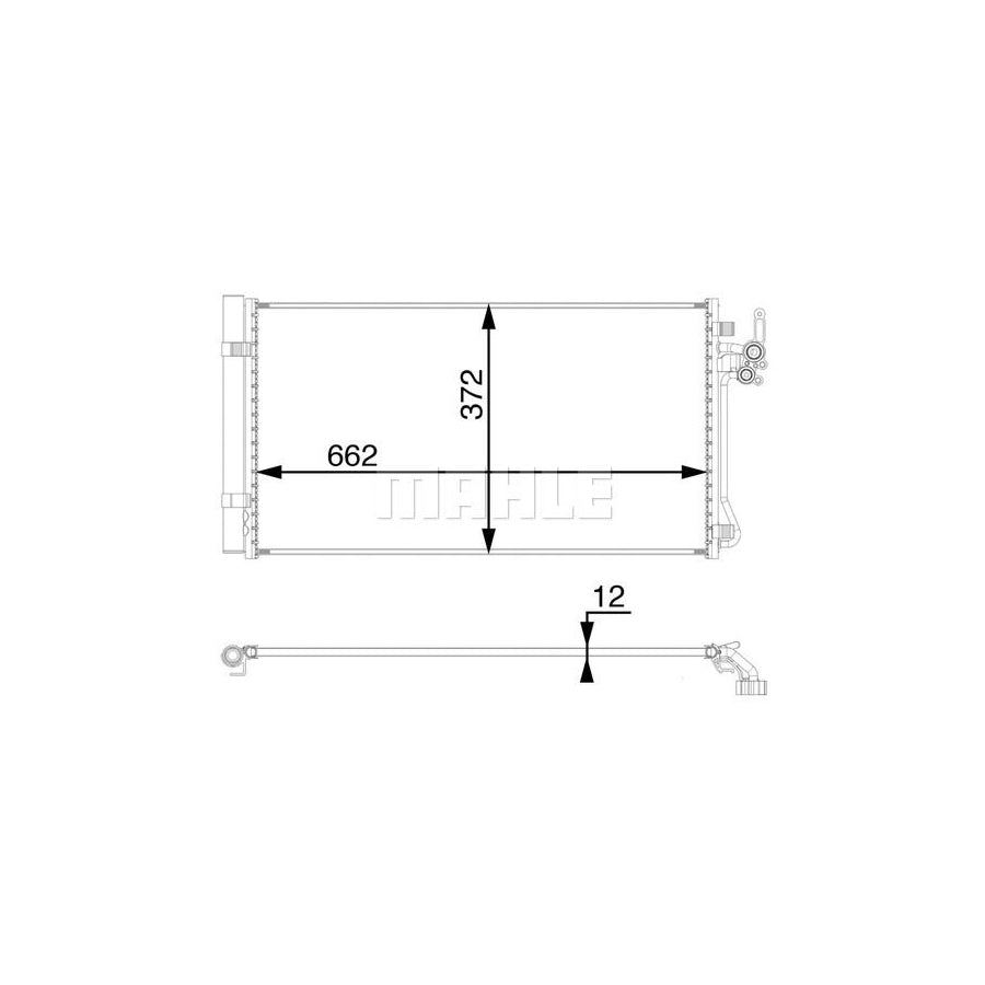MAHLE ORIGINAL AC 65 000P Air conditioning condenser with gaskets/seals, with dryer