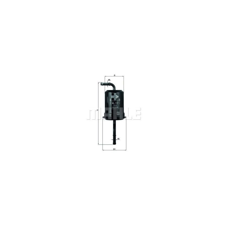 MAHLE ORIGINAL KL 117 Fuel filter In-Line Filter