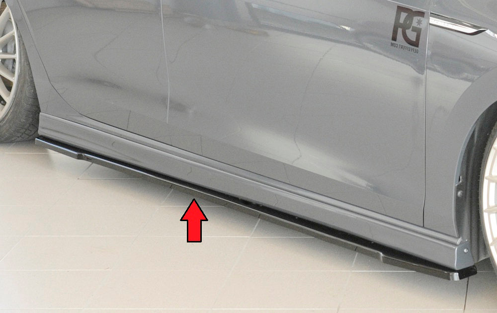 Rieger 00088212 Seat, VW 5F Leon & Mk7 Mk8 Golf Right Side Skirt Splitter (Inc. Leon Cupra/FR & Mk7 Mk8 Golf GTD/GTE/GTI/R) - Glossy Black