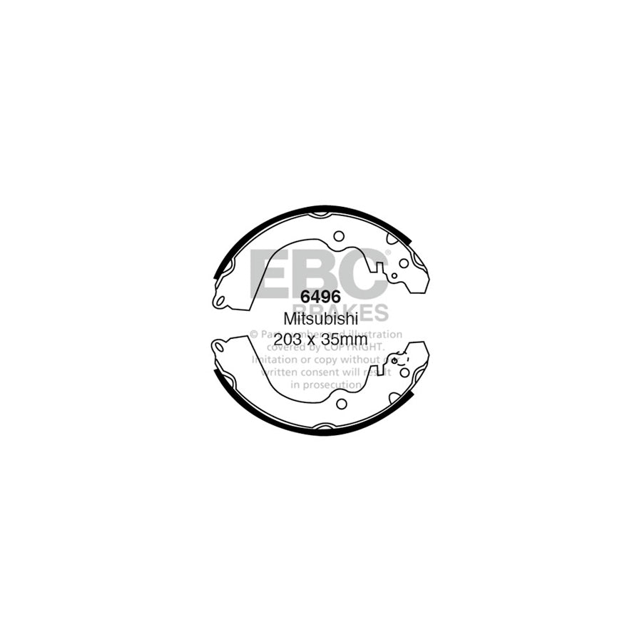 EBC 6496 Dr Mitsubishi Rear Brake Shoes - Girling/TRW/Akebono Caliper 1 | Duco Car Parts UK Car Parts