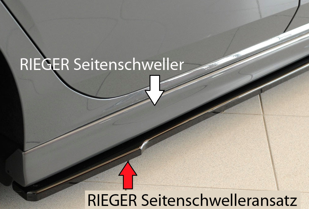 Rieger 00088212 Seat, VW 5F Leon & Mk7 Mk8 Golf Right Side Skirt Splitter (Inc. Leon Cupra/FR & Mk7 Mk8 Golf GTD/GTE/GTI/R) - Glossy Black
