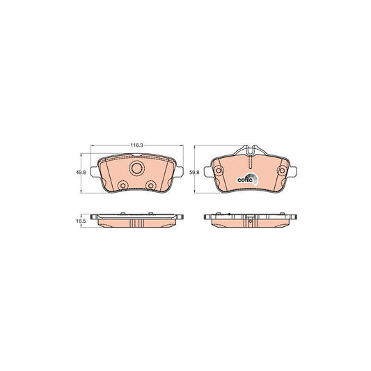 TRW Cotec Gdb1947 Brake Pad Set Prepared For Wear Indicator