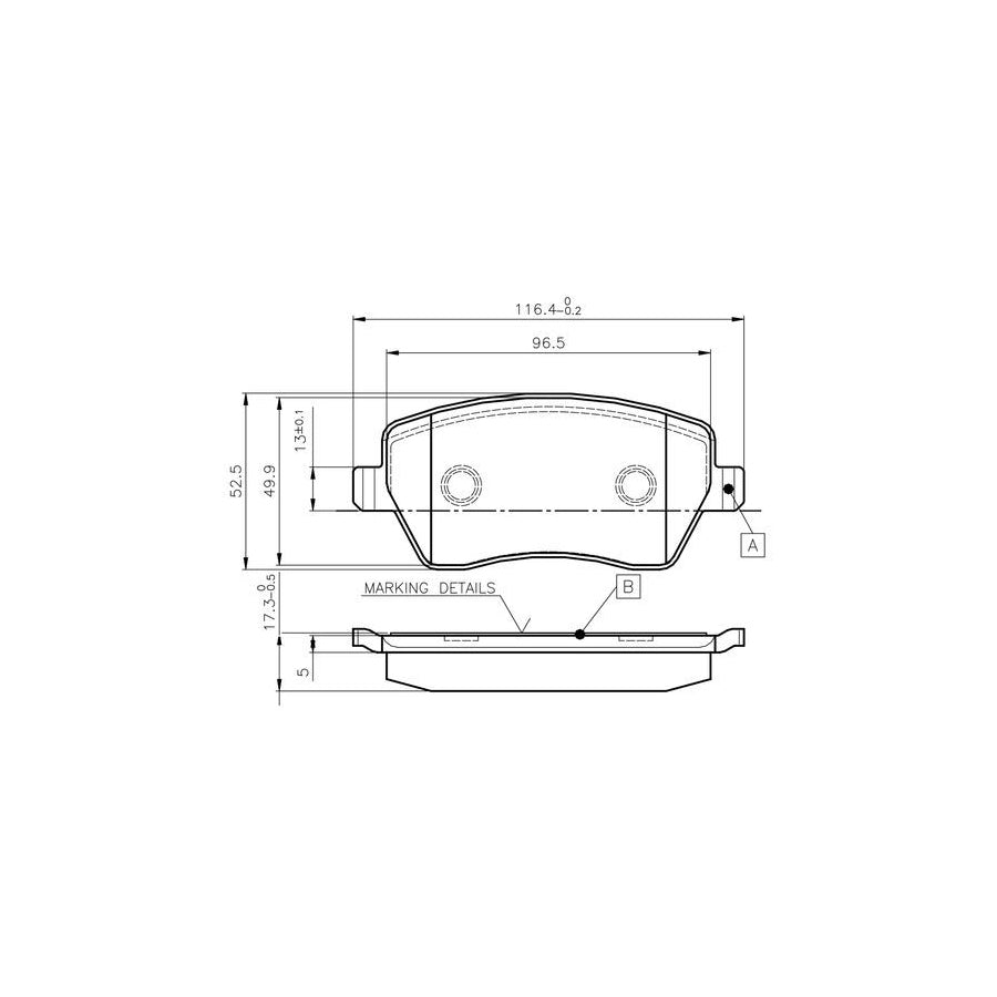 Bosch 0986Tb2448 Brake Pad Set Front Axle Rear Axle Excl Wear Warning Contact