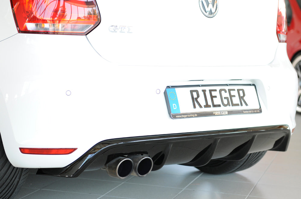 Rieger 00088039 VW 6R Mk6 Polo Rear Diffuser for Twin Tailpipe Left - Glossy Black