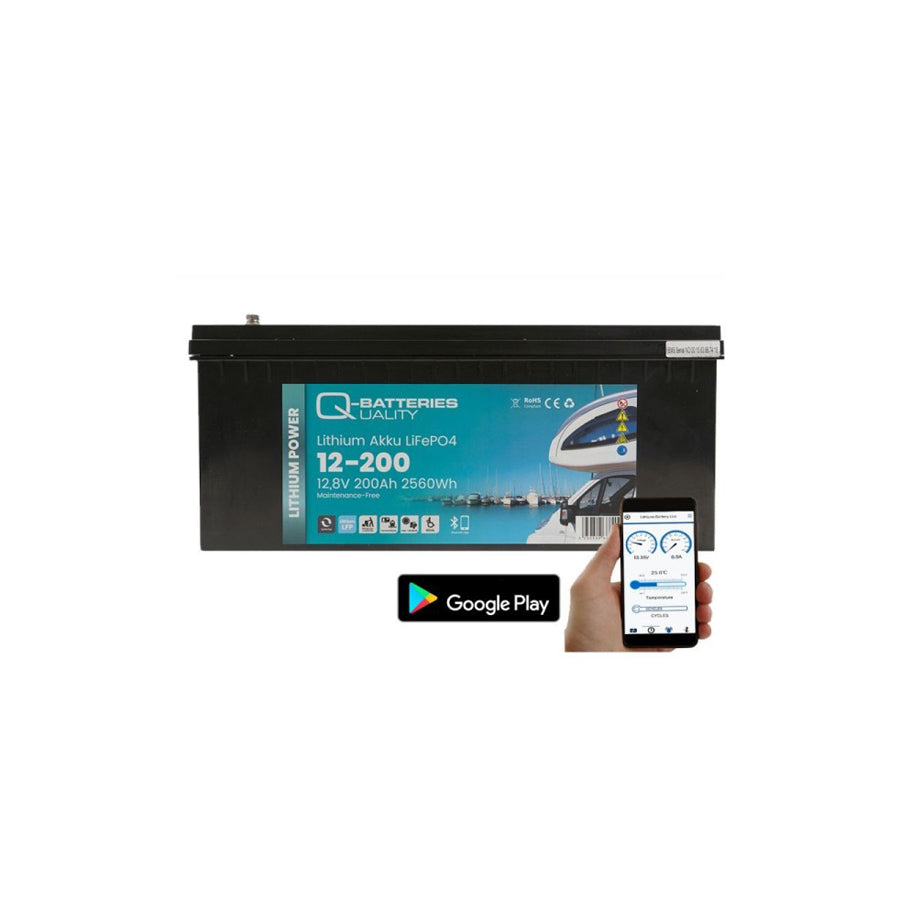 Q-Batteries Qbatteries Lithium Akku 12200 12.8V 200ah 2560wh LiFePO4 Battery with Bluetooth