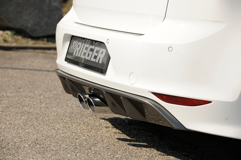 Rieger 00099276 VW Mk7 Golf Rear Diffuser for Twin Tailpipe Centre - Carbon-Look