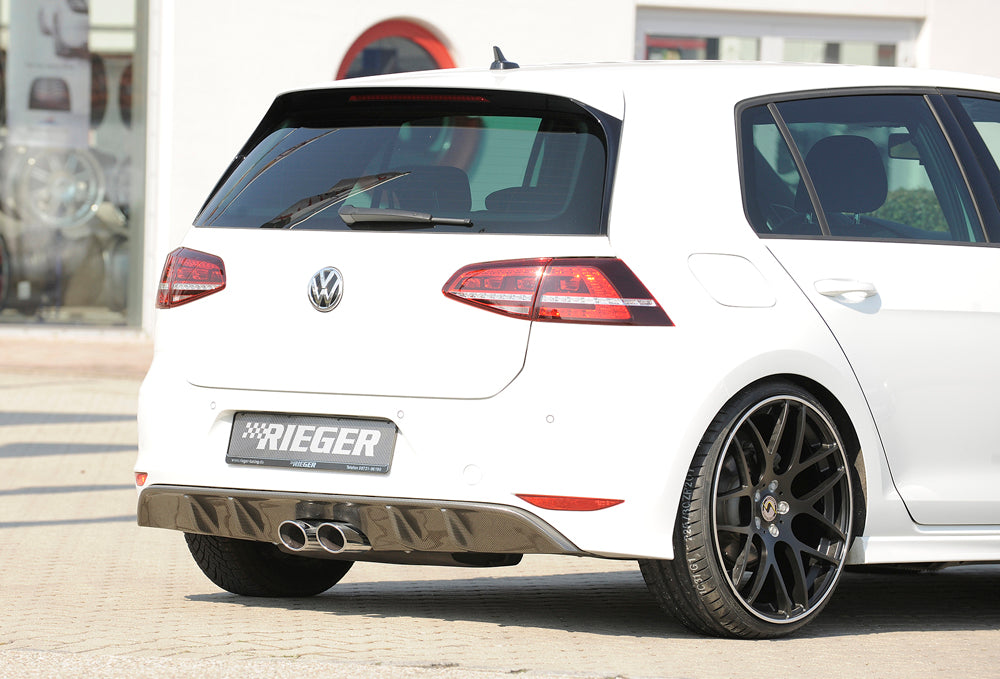 Rieger 00099276 VW Mk7 Golf Rear Diffuser for Twin Tailpipe Centre - Carbon-Look