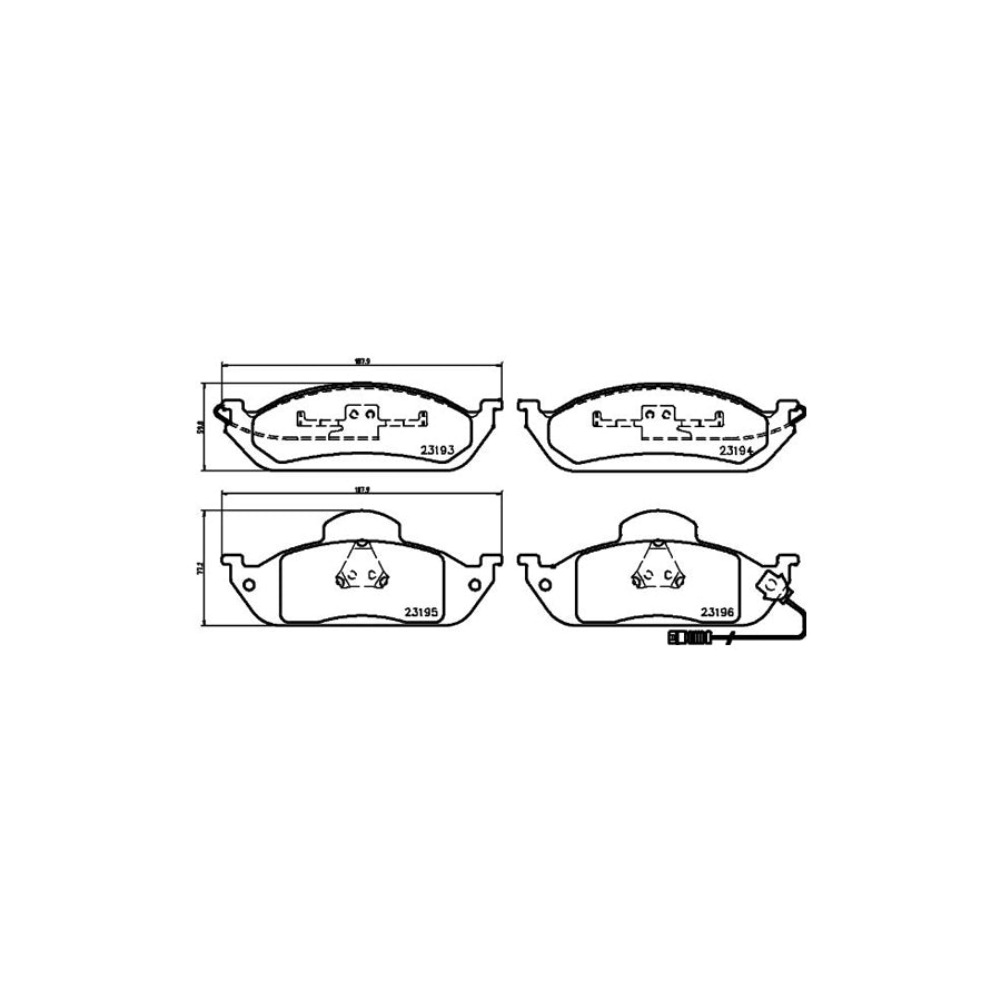 Hella 8DB 355 008 661 Brake Pad Set Suitable For Mercedes Benz Ml Class W163 Incl Wear Warning Contact With Accessories