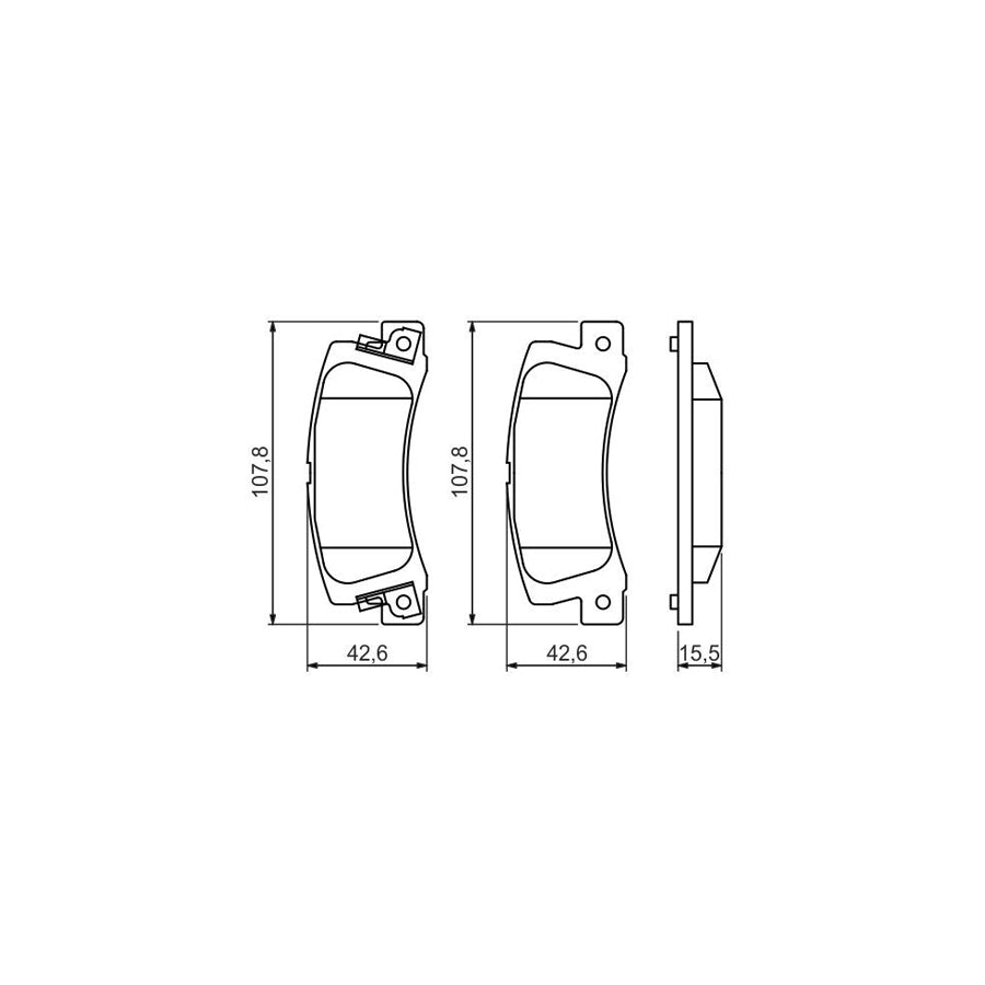 Bosch 0986461136 Brake Pad Set With Acoustic Wear Warning BP585
