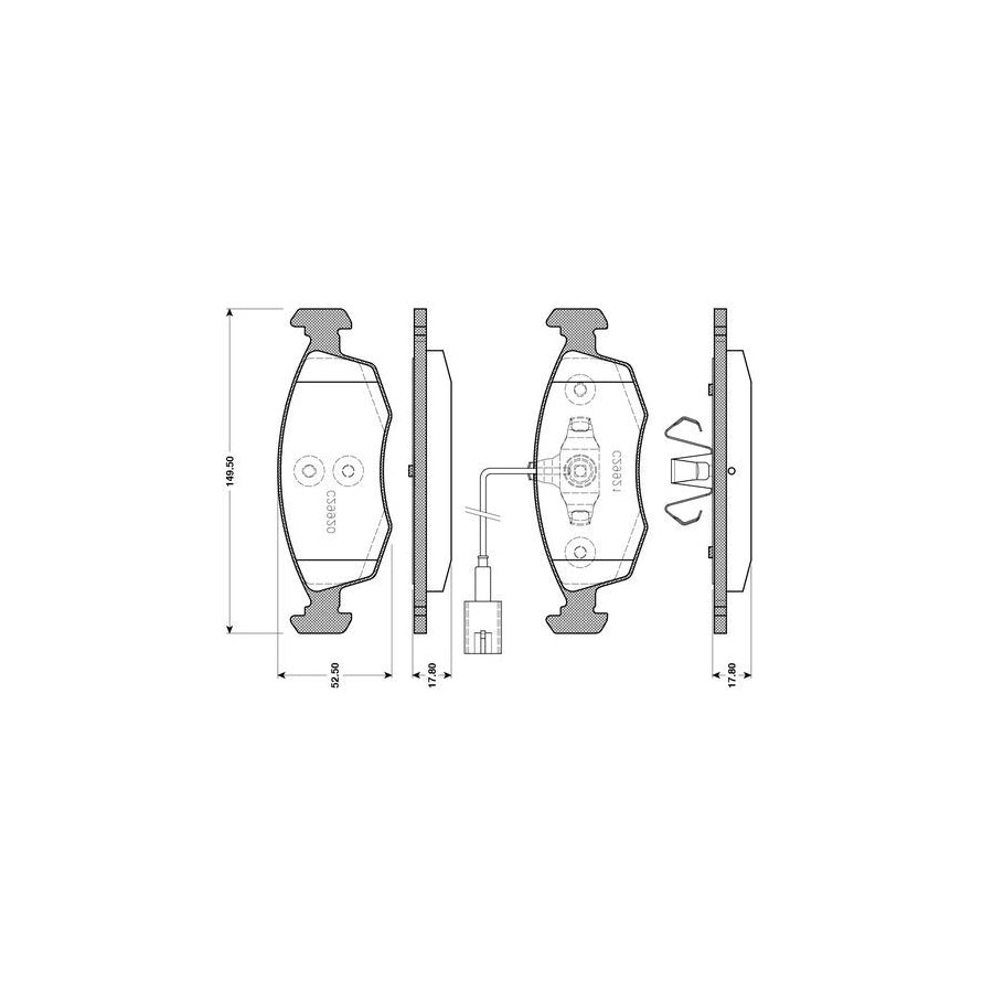 Bosch 0986Tb3143 Brake Pad Set Excl Wear Warning Contact