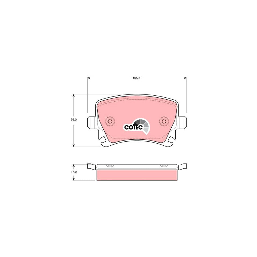 TRW Cotec Gdb1551 Brake Pad Set Not Prepared For Wear Indicator