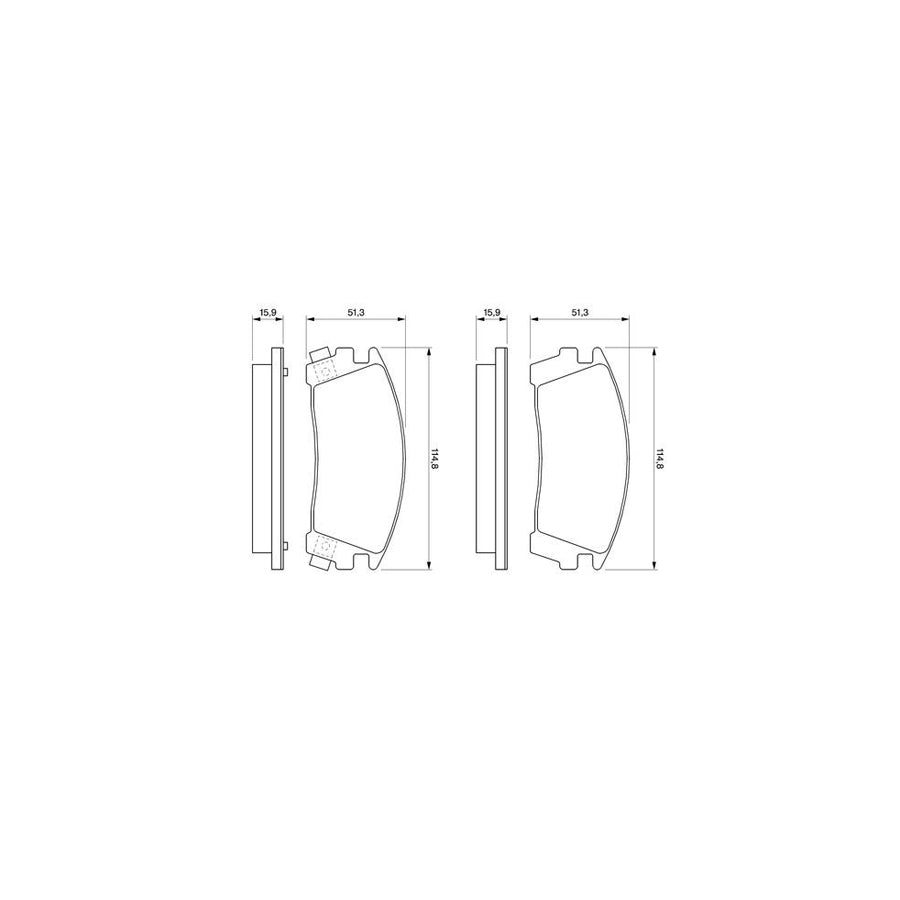Bosch 0986461760 Brake Pad Set For Nissan Sunny With Acoustic Wear Warning BP610