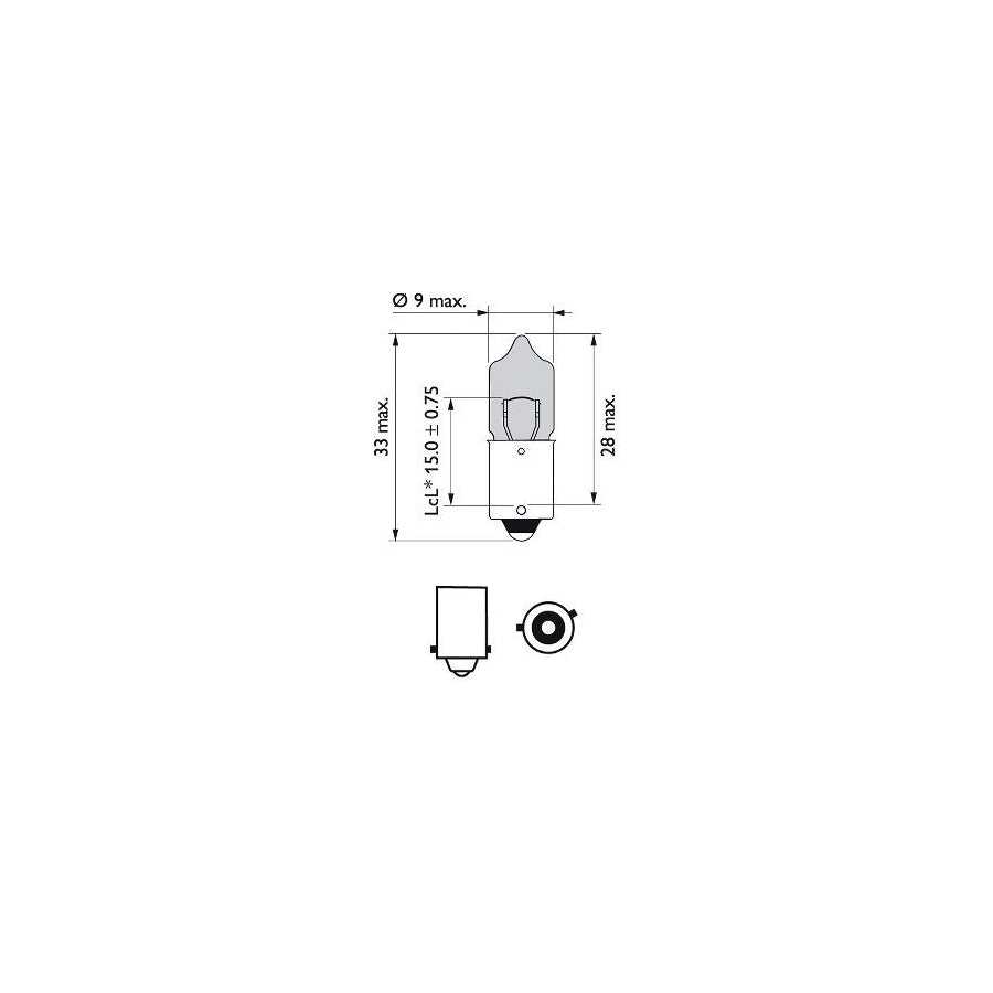 PHILIPS 12036WVUB2 Bulb, indicator 12V 6W, H6W, Miniature halogen lamp, BAX9s