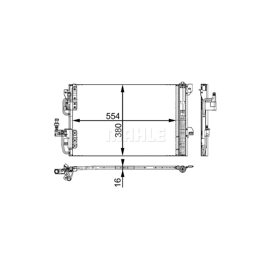 MAHLE ORIGINAL AC 665 000S Air conditioning condenser with dryer